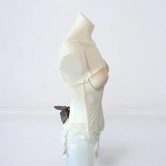 Simone Perele Women's Corset Bra Removable Straps & Garters Ivory Sz 34B - Picture 7 of 16